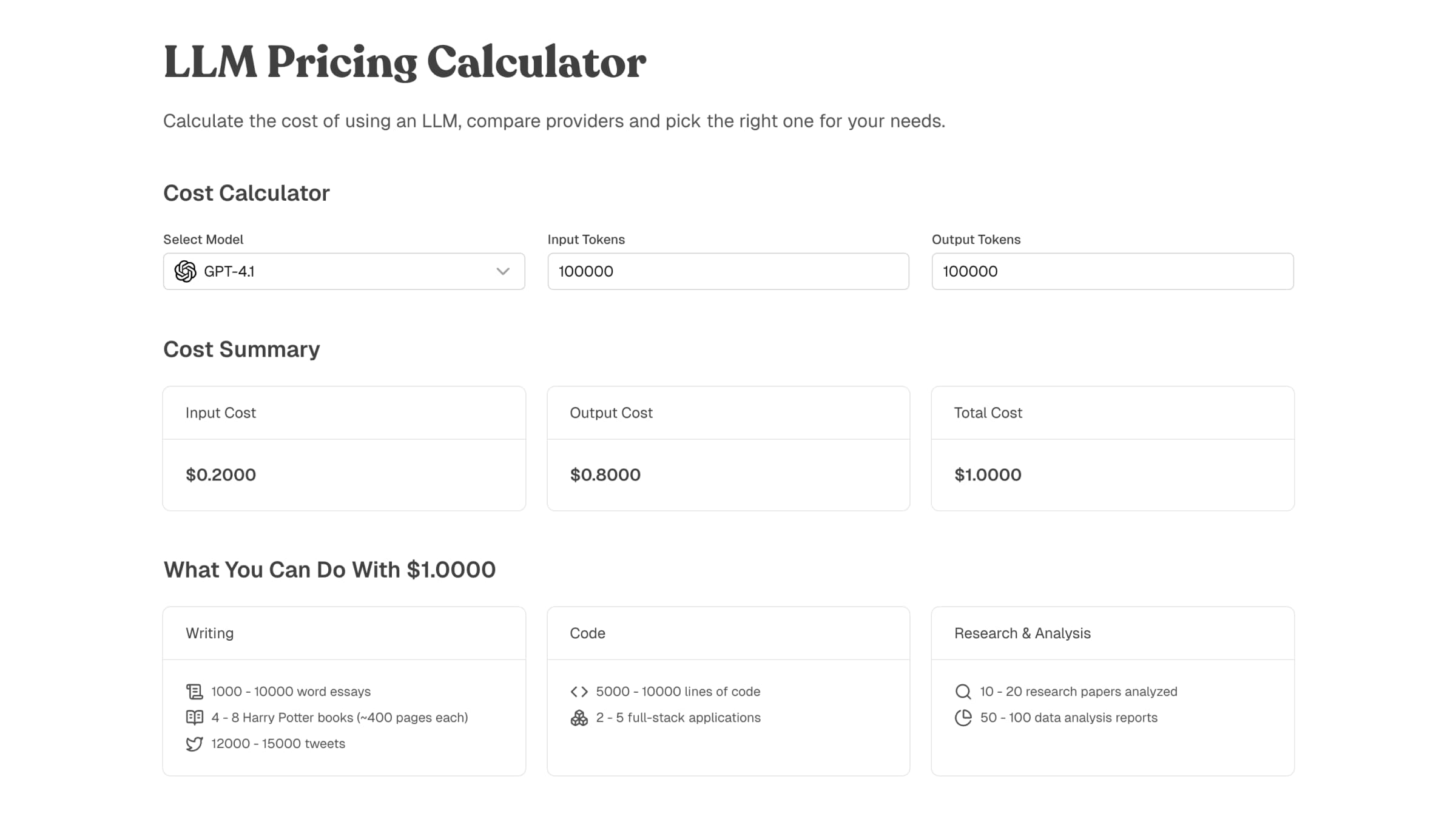 LLM API Pricing Calculator - Calculate the cost of using an LLM ...